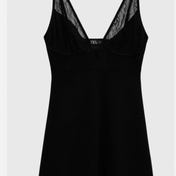 Zara slip Mini Dress Size Medium black color - Picture 1 of 5